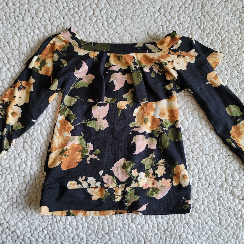 Toddler Off the Shoulder Ruffle Long Sleeve Top